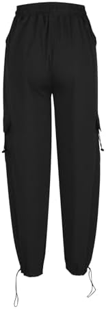 Cargo Pants Women High Waisted Baggy Fashion Streetwear Y2k Drawstring Trousers Outdoor Workout Wide Leg Hiking Pants