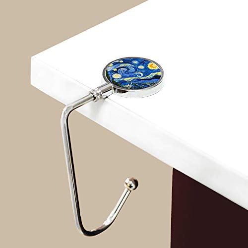 AUHOKY 6Pcs Portable Purse Hook Handbag Hanger for Table, Fashionable Long Handbag Bag Holder Under Counter, Christmas Stocking Holders Mantel Hooks for Women Girls Bags Storage(6 Vintage Patterns)