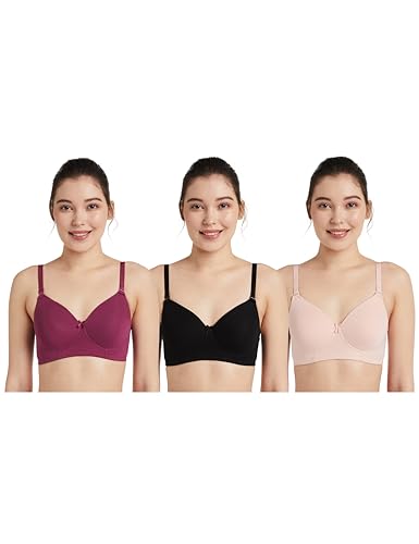 Image of Amazon Brand - Symbol Women Cotton Stretch Padded Wire Free Medium Coverage T-Shirt Bra