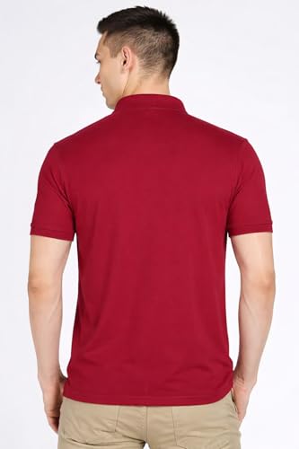 Image of Men's Solid Polo T-Shirt | Short Sleeve | Regular Fit | Soft Breathable Fabric | Casual & Smart Wear | Button Placket Collar Top |