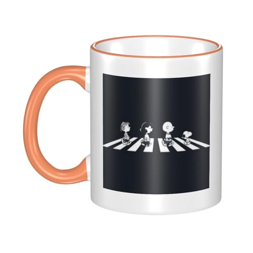 スヌーピー マグカップ 保温・保冷 電子レンジ対応 コーヒーカップ 陶器 セラミック 耐高温 軽量 個性人気 誕生日プレゼント大容量 Orange