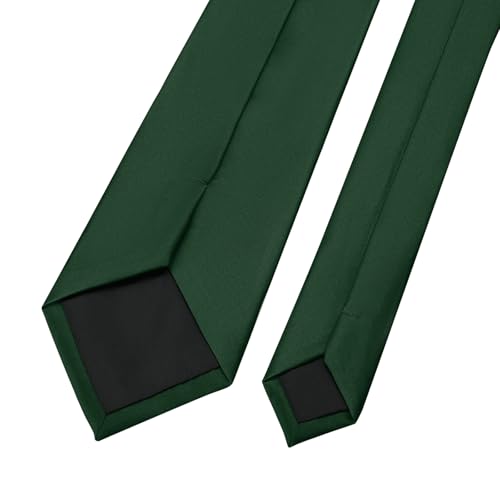 Image of KOOELLE Men's Ties Solid Pure Color Plain Neckties Formal Black Ties For Men