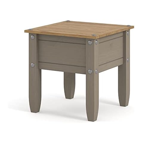 Mesa de lámpara Core Products Corona en madera de pino encerada Cover