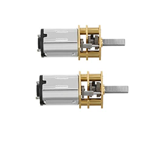 Qmseller 2Pcs Micro Speed Reduction Motor Dc 12V 1000Rpm With Full Metal Gearbox 0.18A Electric Gear Box Motor With 2 Terminals For Diy Rc Toys #TOP16