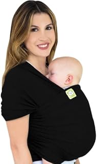KeaBabies Baby Wrap Carrier - All in 1 Original Breathable Baby Sling, Lightweight,Hands Free Baby Carrier Sling, Baby Carrier Wrap, Baby Carriers for Newborn,Infant, Baby Wraps Carrier (Trendy Black)