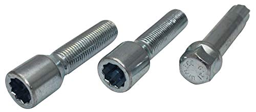 Tornillos de estrella M14x1,25 Japan Racing juego de 20 pernos plateados largos para llantas