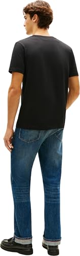 Tommy Hilfiger Herren T-Shirt Kurzarm Brand Love Text Box aus Baumwolle, Schwarz (Black), L – Ansicht 3