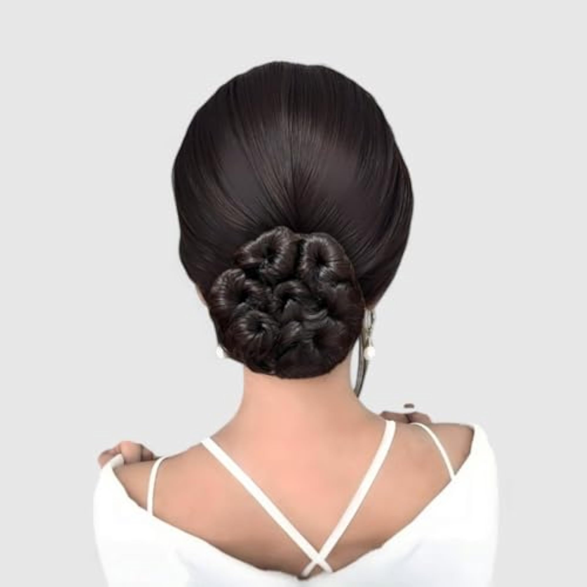 Rafall Dory Messy Juda Bun Hair Extension with Elastic Rubber, Natural Brown
