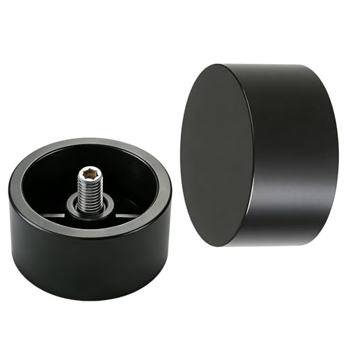 COSITA End Cap Finials for Curtain Rod Modern Minimalist Finials for Curtain Rods 1 Inch M6 Threads Decorative End for Drapery Rod Black Pack of 2