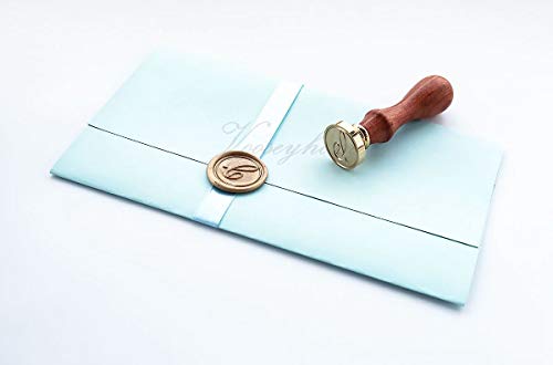 VOOSEYHOME Initial Handwritten Letter Alphabet C Wax Seal Stamp with Rosewood Handle - Ideal for Decorating Gift Packing, Envelopes, Parcels, Letters, Cards, Books, Invitations, Signature - Thumbnail 5