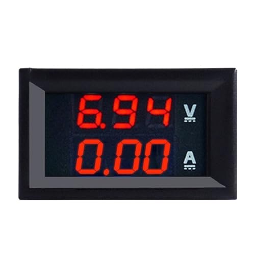 Voltmètre numérique DC 0-100V 10A avec ampèremètre à double affichage LED rouge bleu