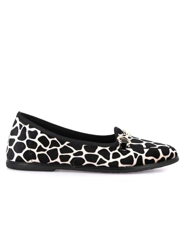Pantoufle femme GRUNLAND TIKA PA1281 en tissu à pois noirs et blancs confortable