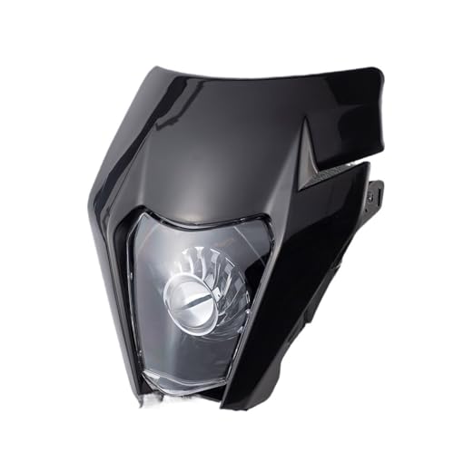 LOTFI Motorcykel LED Strålkastare Passar for KTM EXC XC SX 125 250 300 350 450 Round Wick Pannlampa Tillbehör Dit Bike Supermotor Enduro (Size : Black)