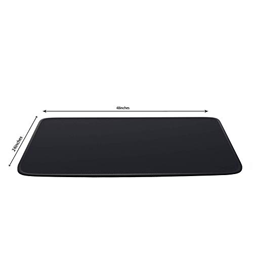 Kazaira Extended 3Xl Gaming Mouse Pad With Anti-Fray Stitched Edges - 48" X 24" - Black #TOP6