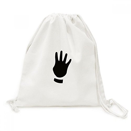 Sac à cordon en toile imprimé quatre silhouettes de gestes voyage DIYthinker