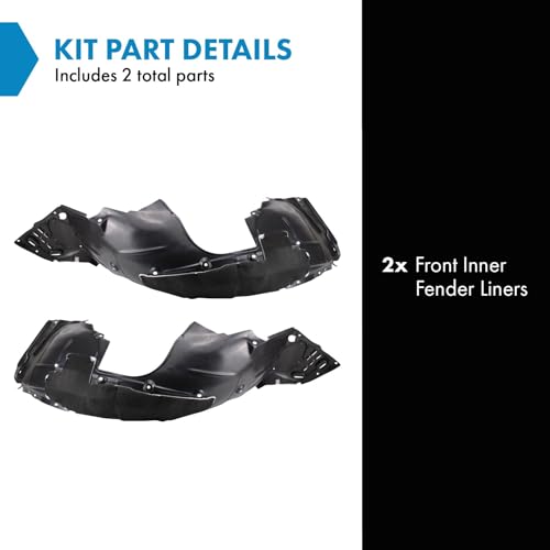 Image of TRQ Front Inner Fender Liner Set Compatible with 2020-2021 Honda Civic HO1248194 HO1249194