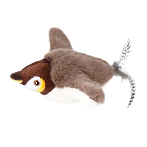 屋内飛行鳥猫のおもちゃ - 自動猫の鳥のおもちゃ|シミュレーションバードインタラクティブキャットおもちゃ、USB充電電子飛ぶ鳥猫のおもちゃ、屋内の屋外猫のための充電式子猫運動玩具