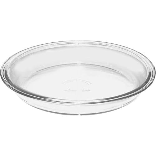 9 Inch Glass Pie Pan Set of 2 - Clear Deep Dish Pie Plate for Baking, Microwave, Fridge & Freezer Safe, Oven to Table Serving, Easy to Clean