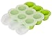 Kiddo Feedo Baby Food Freezer Tray with Silicone Clip-On Lid - Free E-Book by Award-Winning Author/Dietitian - Green