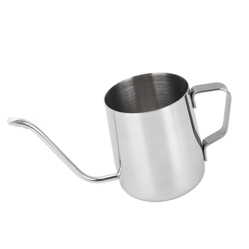 Hamwesh Hervidor para Verter sobre, Hervidor con Cuello de Cisne con Pico de Precisión de 0,45 Cm, Cafetera de Acero Inoxidable de 350 Ml con Oreja Colgante para café por Goteo, Prensa Francesa, té,