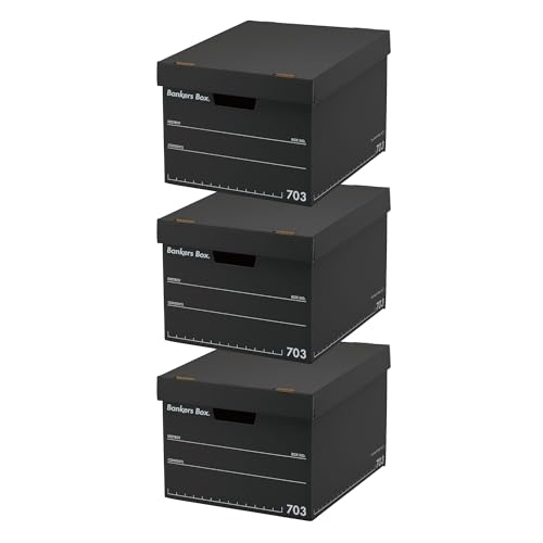 フェローズ バンカーズボックス 703Sボックス フルブラック 3個 FE-100143095の商品画像（Amazon）