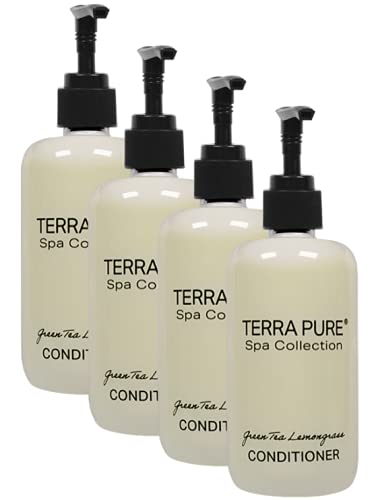 Terra Pure Conditioner | Spa Collection | Hotel Amenities in Pump Bottle | 10.14 oz. / 300 ml (4 Bottles)