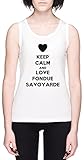 Calidad superior Keep Calm and Love Fondue Savoyarde Blanca Mujer Camiseta De Tirantes Tamaño S White Women\'s Tank tee Size S