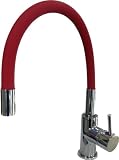 Rubinetto flessibile cucina monocomando, vari colori (rosso)