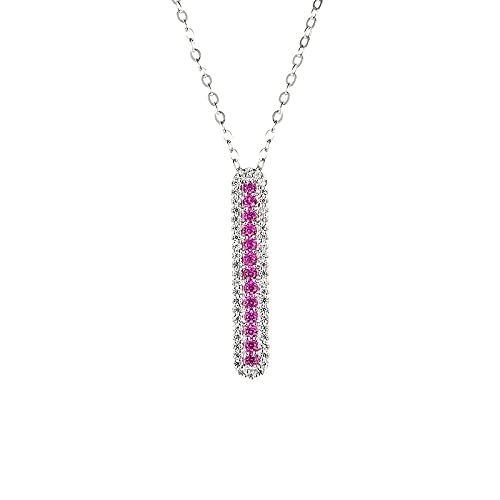 Pendentif rubis en argent S925 style taille ronde pour femme