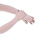 Flammi Women's Half Fingerless Gloved Long Arm Sleeves Sun UV Protection Non-Skid for Driving Golf Running Cycling Fishing (Beige)