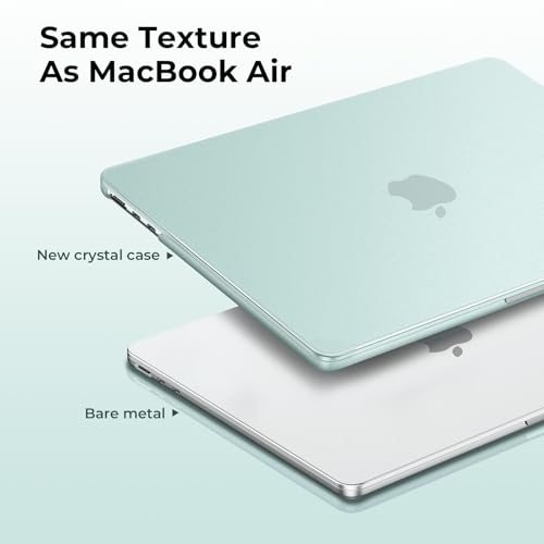 Image of EooCoo Compatible with Apple MacBook Air 13 inch Case M5 M4 M3 M2 2026 2025-2022,Ultra-Thin Cover for Mac Air 13.6 inch A3449 A3240 A3113 A2681,Translucent Matte Laptop Plastic Hard Shell Cover-Frost Sage