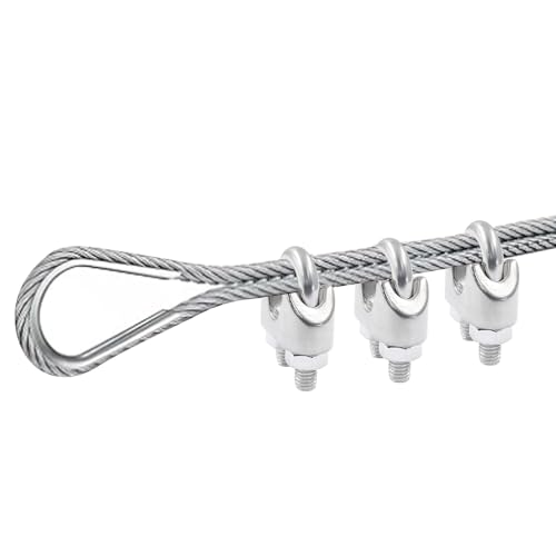 Litoexpe GAOC1279 8Pcs 5/16 Inch M8 Wire Rope Clamps & 6Pcs M8 Wire Rope Thimble thumb #4