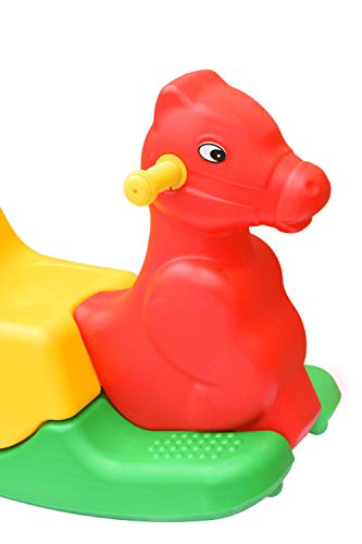 Image of eHomeKart Rocker for Kids - Multi-Color Plastic Horse Ride-on Toy - Perfect for Indoors and Outdoors - for Boys and Girls (84 x 31 x 46 cm (Horse Rocker)