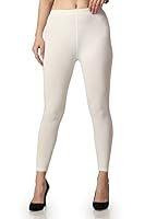 AAKRUSHI Soft Cotton Ankle Length Solid Regular and Plus Size Colours Leggings for Womens and Girls (XL,Cream)