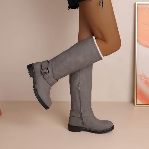 Pogolino Damen Stiefel warm gefüttert Stiefeletten Boots Winter Herbst PG81 Grau 41