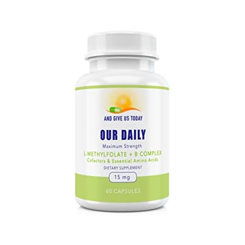 Our Daily Vites L-Methylfolate B Complex Cofactors & Essential Amino Acids (15mg) - Active Folate, Methylated B12 Methylcobalamin, B6 and Glycine - 60 Count Cover
