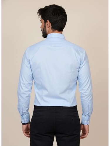 Image of Full Sleeve Black Formal Shirt for Men Cotton Regular Fit Casual - Pure Premium Branded Shirts for Men Formal Stylish Slim Plain Solid Man Wear as Office and Party