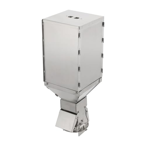 LIAUHO Pellet Stove, Outdoor Pellet Heater, Silver Pellet Fuel Bin, Pellet Fuel Storage Hopper with Smooth Feeding and Removable Lid, for Camping, Backyard Grilling