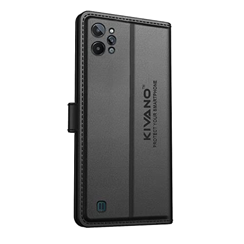 Image of KIVANO Compatible with Realme C31 Flip Cover | Leather Finish | Inside Pockets & Inbuilt Stand | Shockproof Wallet Style Magnetic Closure Back Cover Case