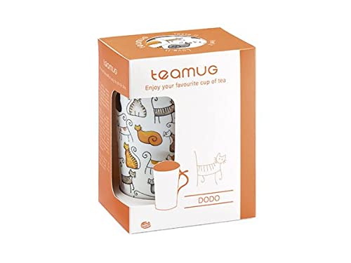 Cha Cult NEU teemando® Teamug Dodo Porzellan-Kräuterteetasse, 3-teilig mit Edelstahlsieb 0,4 l