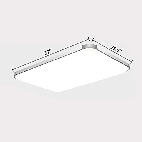 Diagram showing the dimensions of the Machine Rectangle Flush Mount LED Ceiling Light, 32 inches long and 25.5 inches wide.