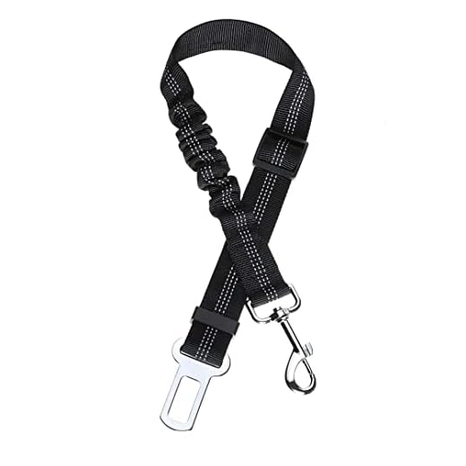 Cinturon Perro Coche -Color Negro Elástico y con Reflectante -Cinturón de Seguridad para Perros Homologado -Arnés Perro Coche - Cinturón Perro Coche - Arnes Perro Coche -Accesorios para Mascotas