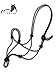 HORSHER EQUINE Premium Rope Halter for Horses, Durable Hand-Tied Adjustable Nylon Horse Headcollar with Knots for Trail Riding, Lightweight & Strong Equestrian Western Tack - Black