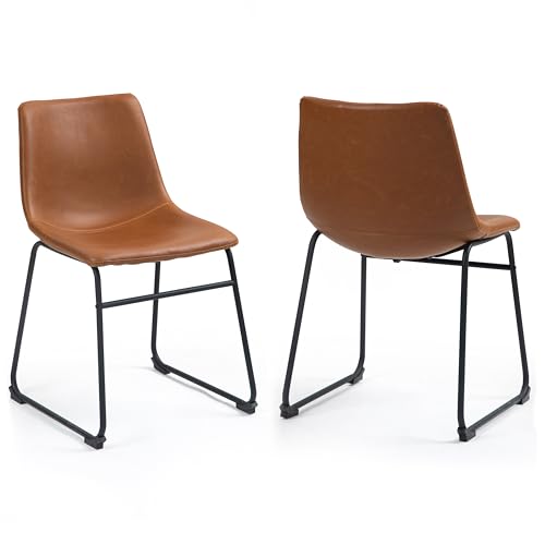 Glamour Home Set of 2 Adan Iron Frame Vintage Cappuccino