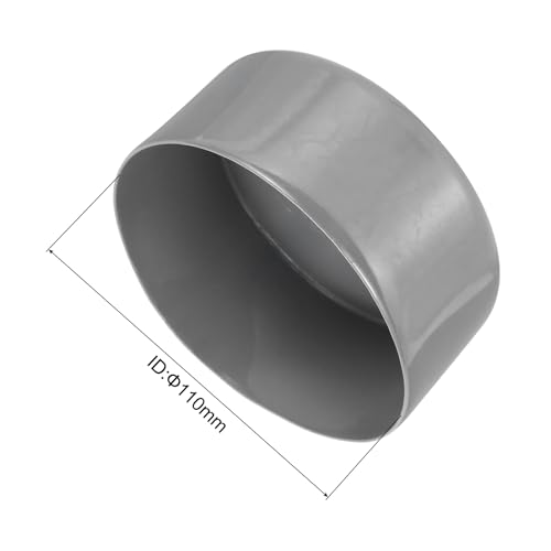 Image of uxcell 2pcs Rubber End Caps 110mm(4 5 /16 inch) ID Vinyl Round Tube Bolt Cap Cover Screw Thread Protectors Light Gray, 50mm Height