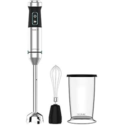 Batidora De Mano Premier Cecotec Batidora de mano Power TitanBlack 1500 XL Cream. Potencia 1500 W, Cuchillas 4 hojas con recubrimiento titanio, pie XL, Campana antisalpicaduras, Velocidad ajustable, Función turbo