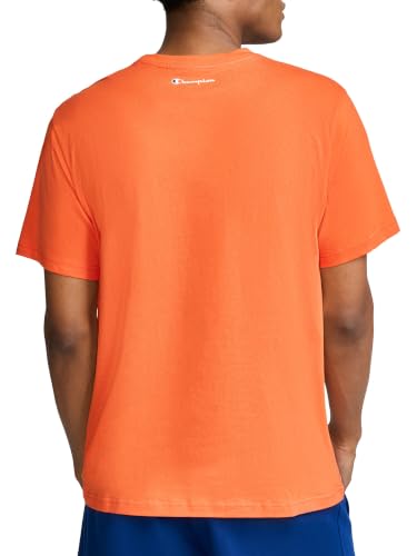 Image of Champion Men's Graphic Short Sleeve T-Shirt, Standard Fit, Classic Script Logo, Midweight 100% Cotton