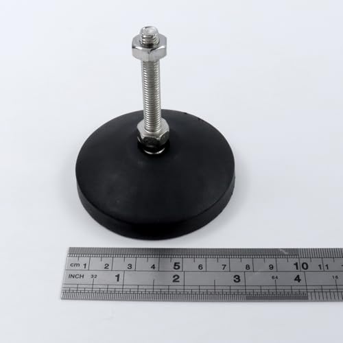 Image of M8x50mm Leveling Feet, 3.25 Inch Height & 880 lb Capacity, Heavy Duty Adjustable Swivel Furniture Glides, Threaded Rubber Feet Levelers for Table, Shelves, Workbench, Cabinet, Machine, 4Pcs