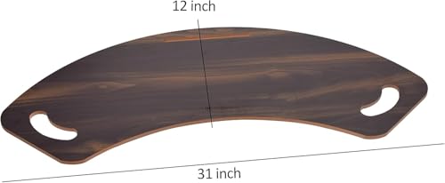 Image of Vruta Wood Curved Lap Desk Use on Chair & Bed as Study Pad or Writing Pad Table Tray with Handles for Laptop Multipurpose Board Both Side Pre Laminated Wooden (Made in India) (Brown), 780 x 8 Mm