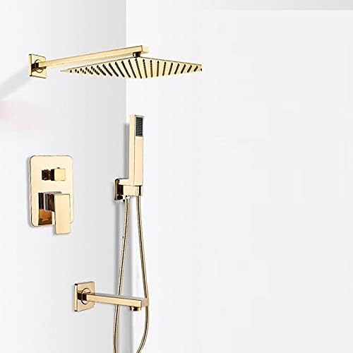 Kit de douche doré mural 16 pouces pour moderniser une salle de bain